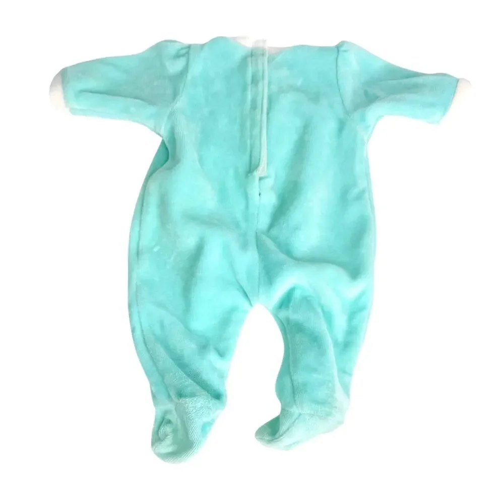 American Girl Bitty Baby Sleeper Turquoises Green Meet Outfit One Piece Pajamas